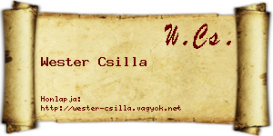 Wester Csilla névjegykártya